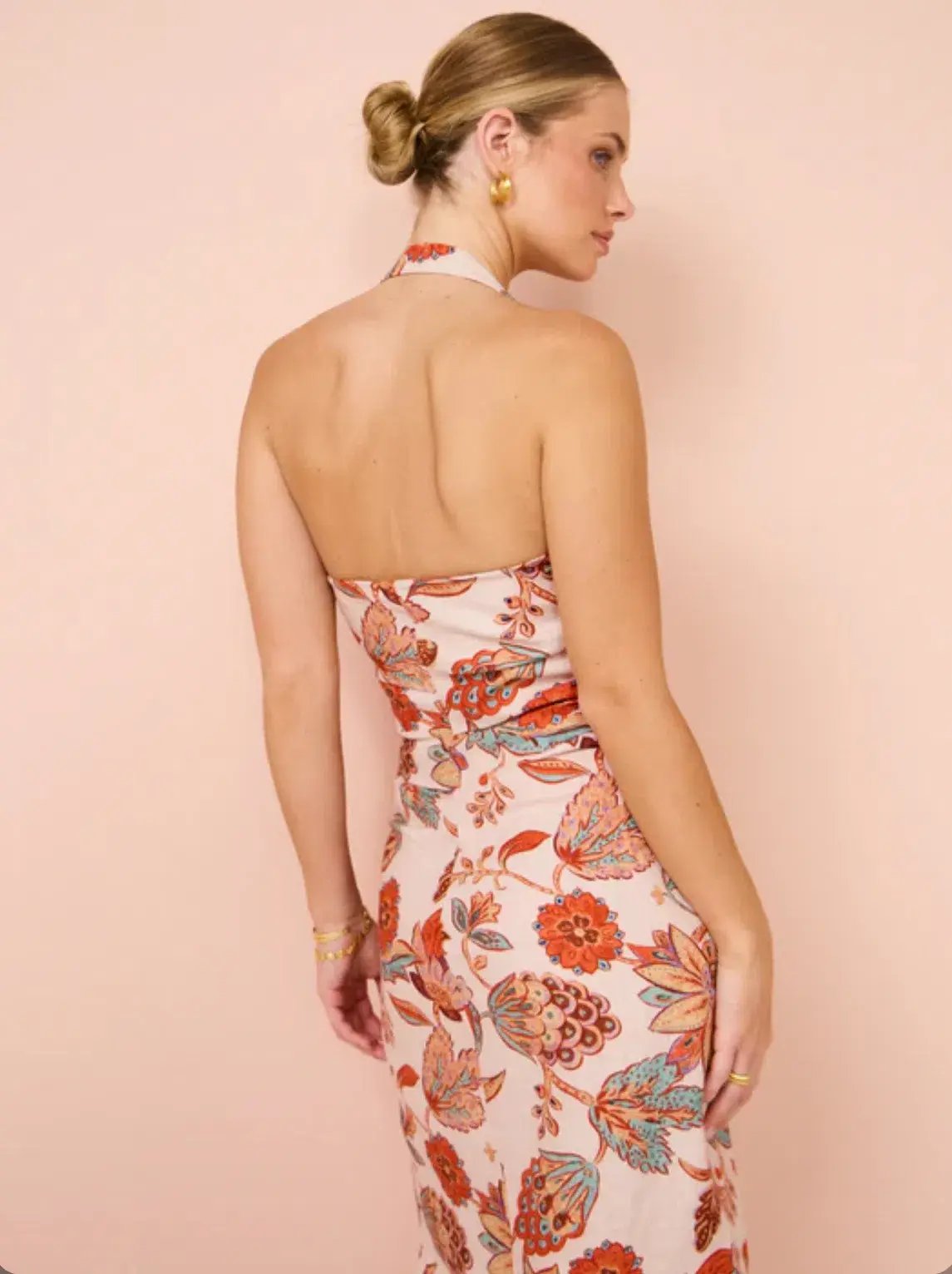 Sir the Label Noemi Halter Midi Dress Desert Wildflower Size AU 10 photo 3