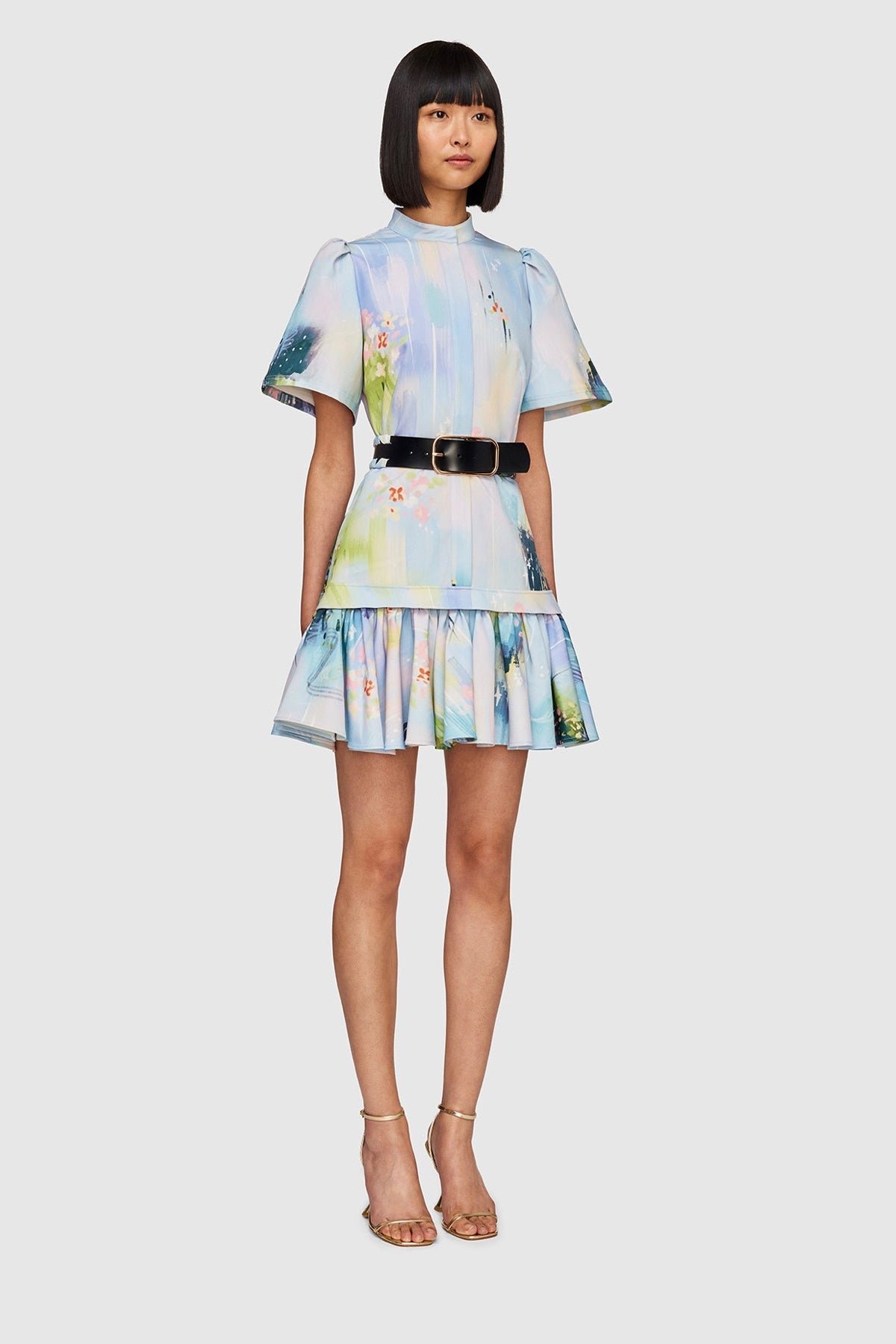 LEO LIN BEATRICE SHORT SLEEVE MINI DRESS - WILLOW PRINT photo 6