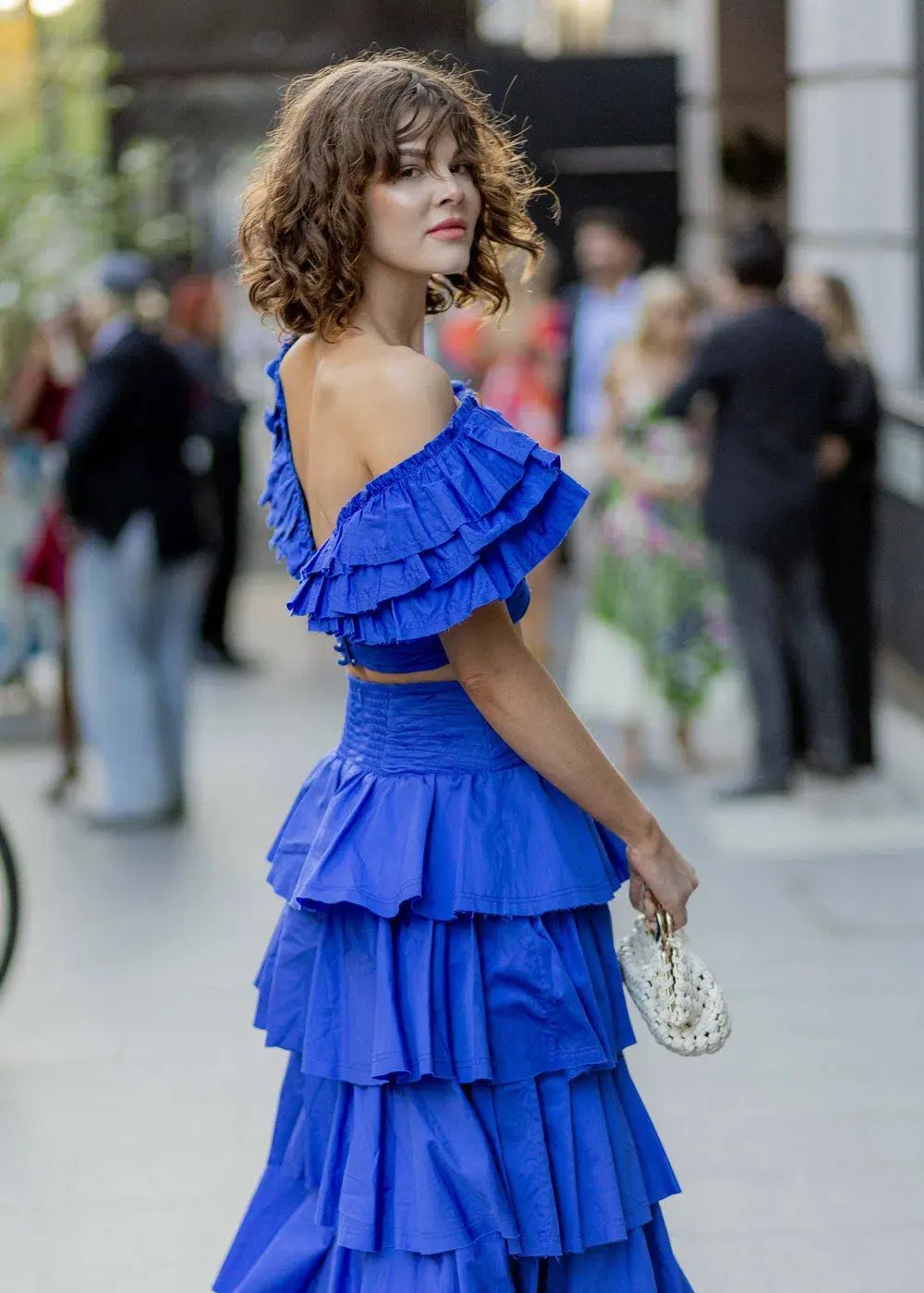Aje Rhytmic Frill Bodice and Eleni Tiered Maxi Skirt Eleni Set Blue Size 10-12 photo 3
