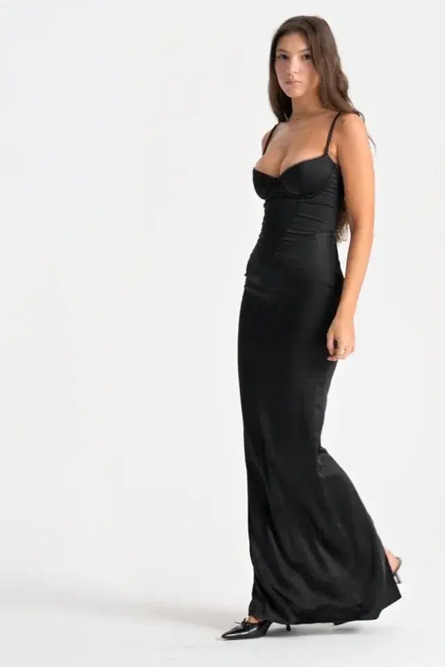House Of CB Stefania Corset Maxi Dress Black Size XS / AU 6 photo 3