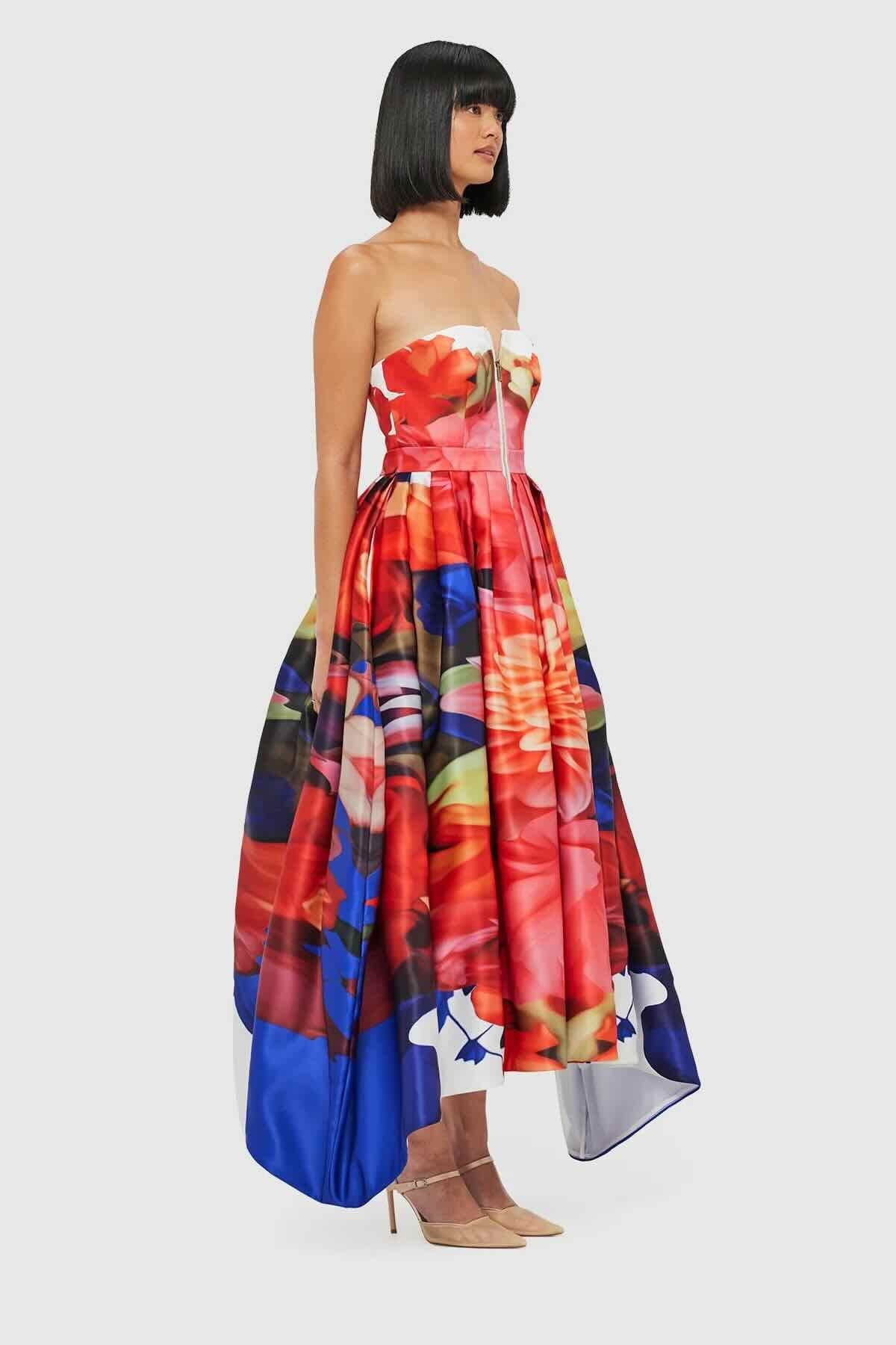 LEO LIN NORINE BUSTIER MIDI DRESS - KALEIDOSCOPE PRINT photo 6