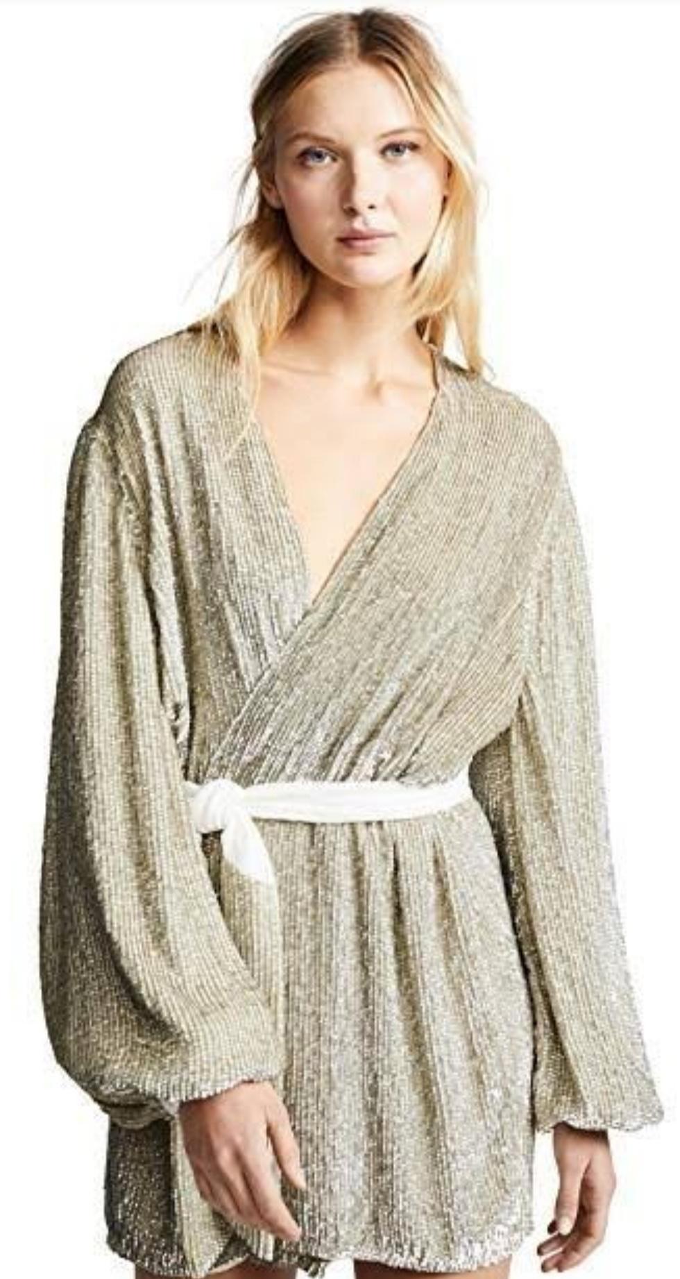 Retrofete Gabrielle Robe Dress Champagne Size 6 photo 4