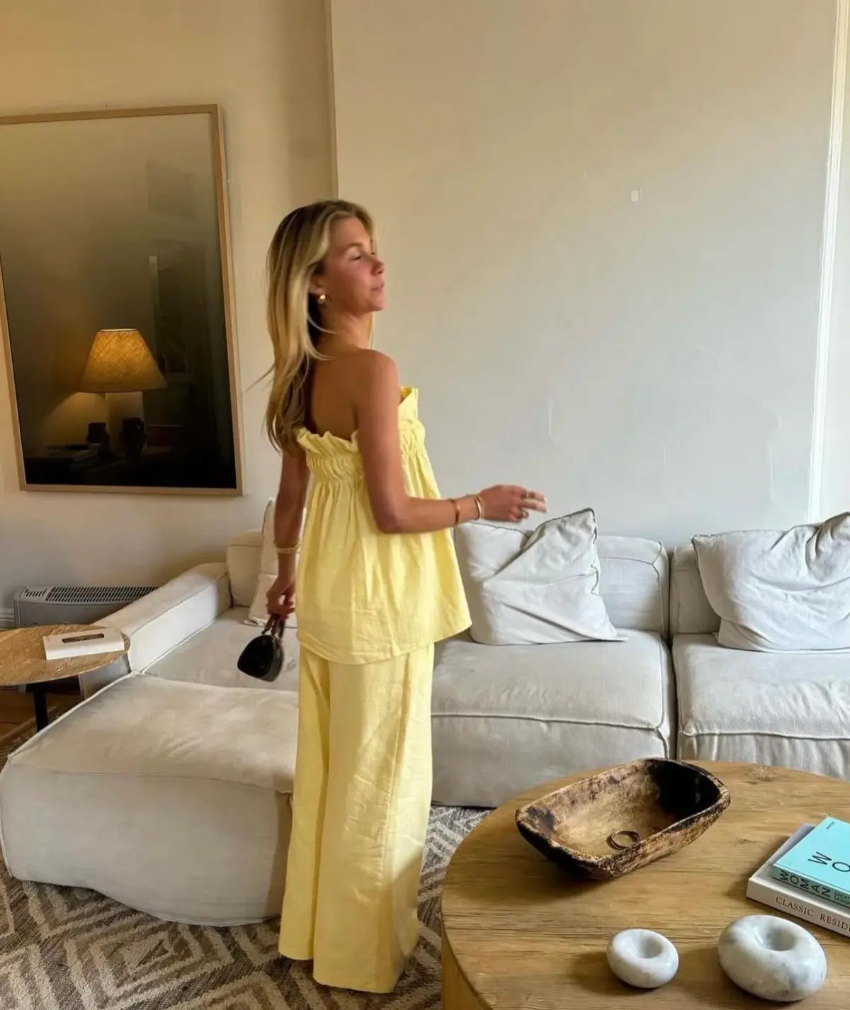 The Waiting Room The Greta Top and Greta Pants Set In Butter Yellow Size S/Au 8 photo 5