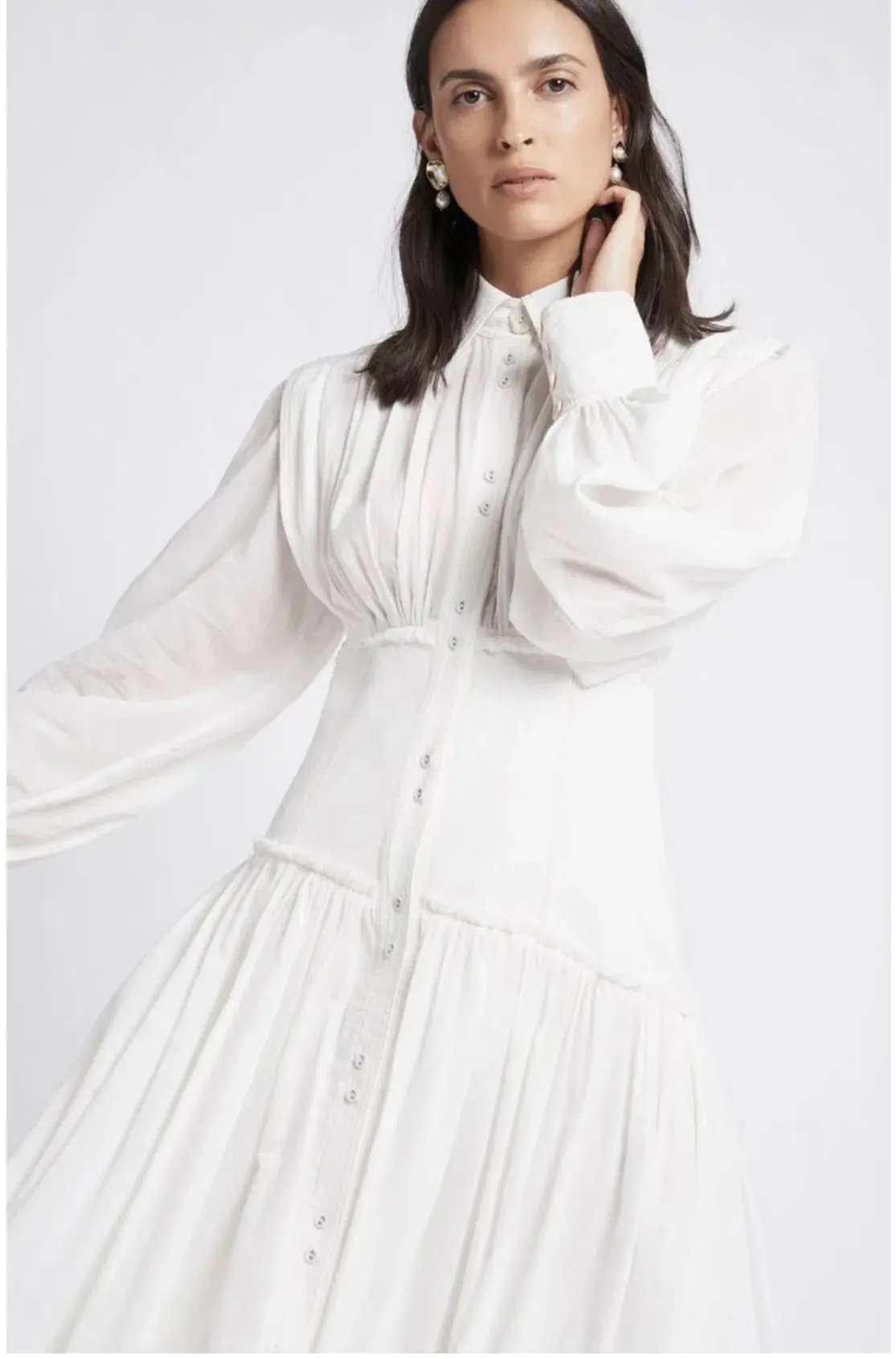 Aje Utopia Long Sleeve Dress White Size 6 photo 4