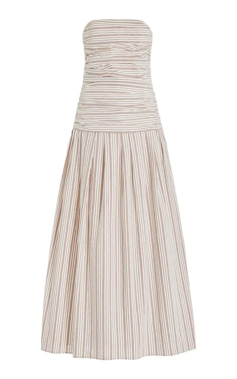 Anna Quan Isadora Strapless Maxi Dress Tobacco Stripe Size AU 6 photo 10