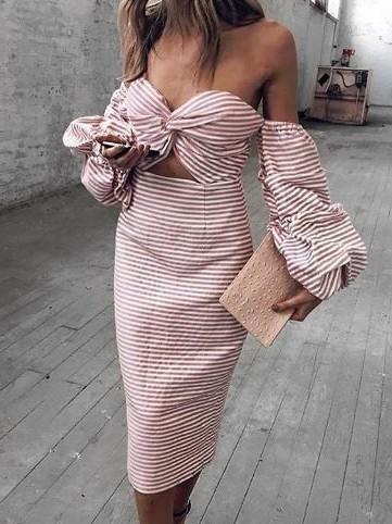 Asilio Candy Eyed Dress Pink White Stripe Size 6 photo 3