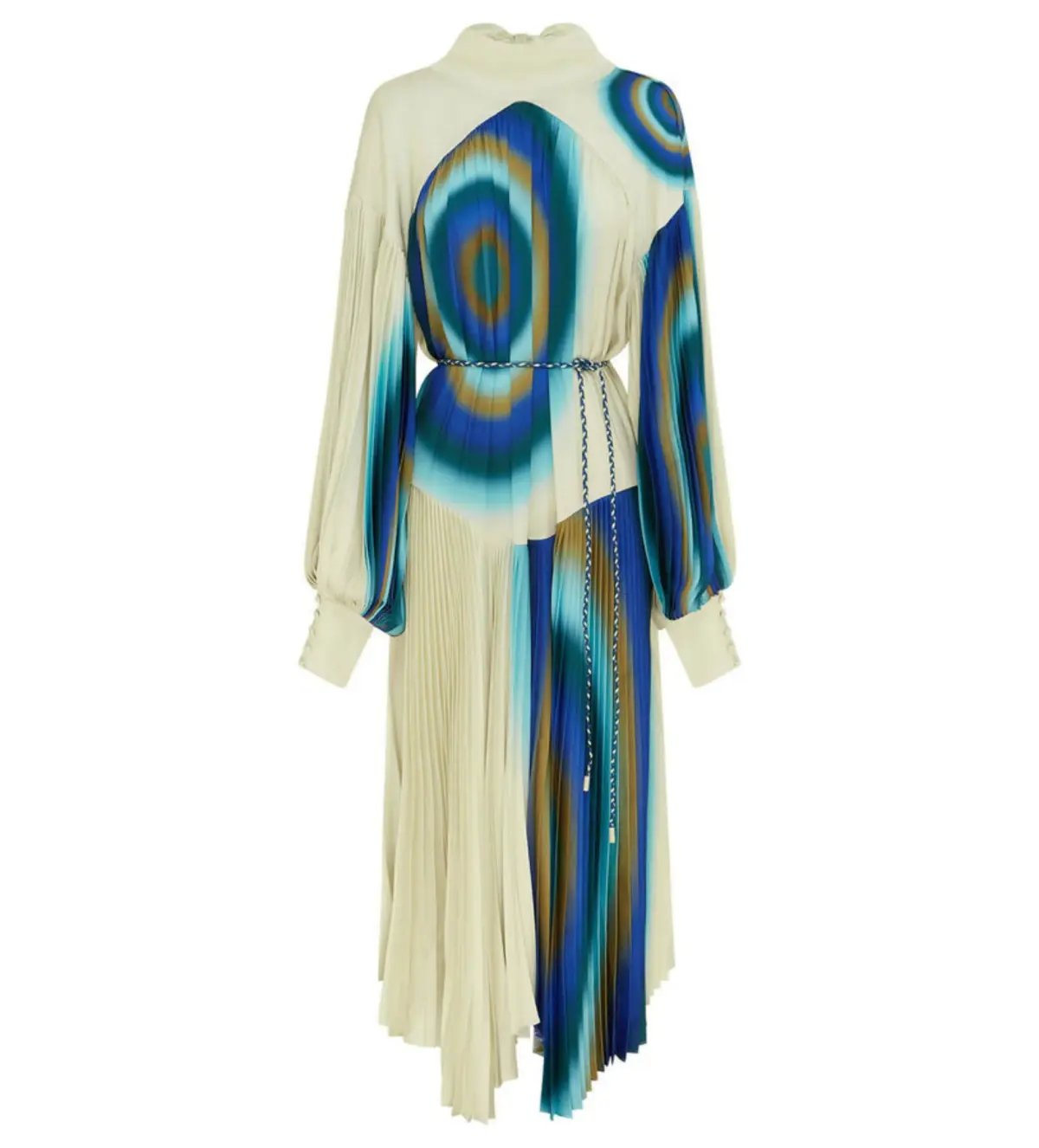 Alemais Una Pleated Midi Dress in Pearl/Teal Size 14 photo 3
