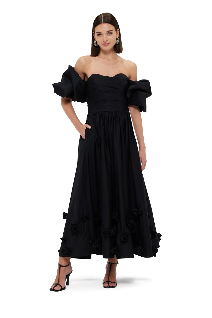 Leo Lin Miranda Rose Midi Dress - Ebony photo 3