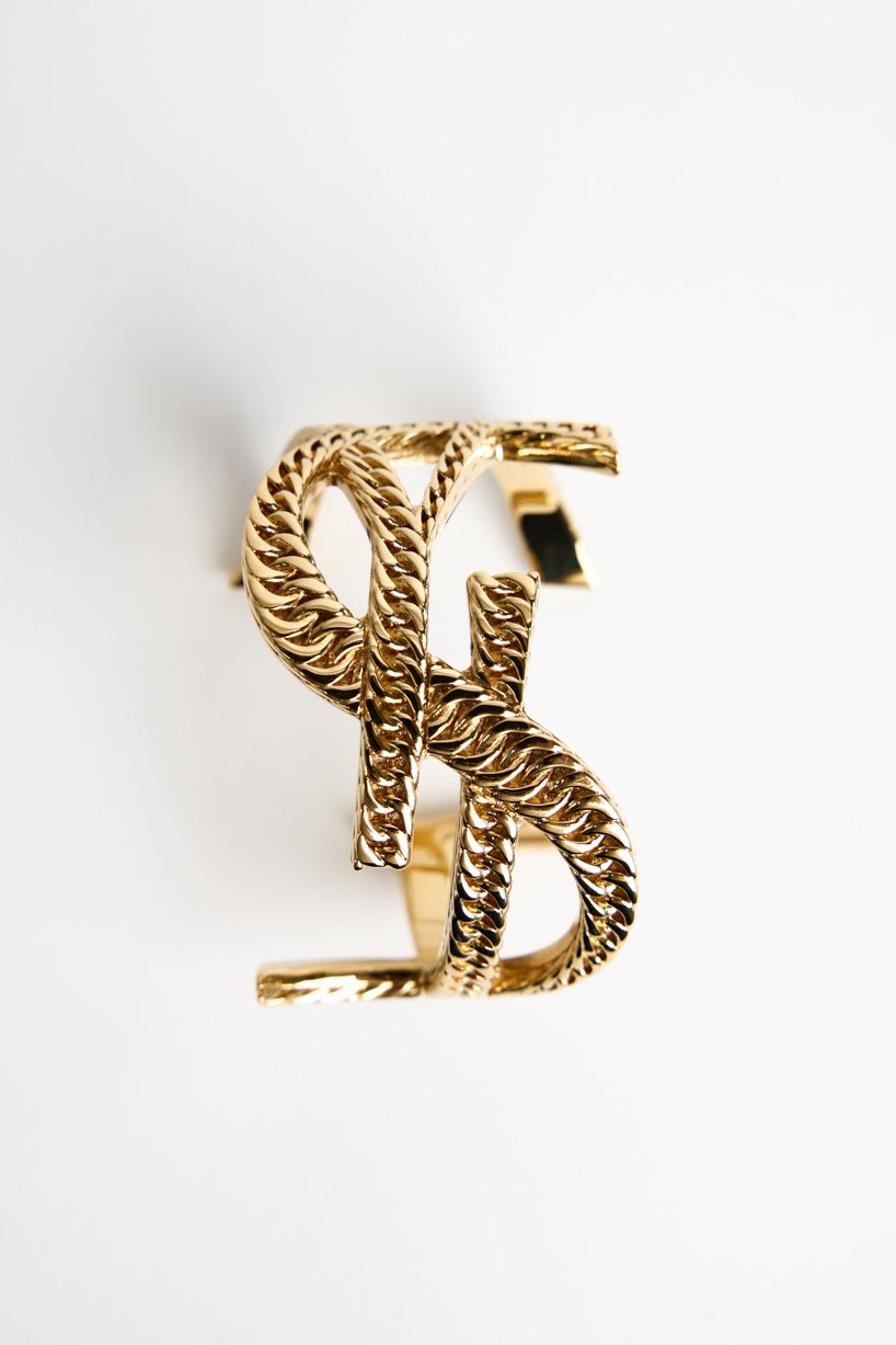Saint Laurent YSL Monogram Gold Cuff photo 2