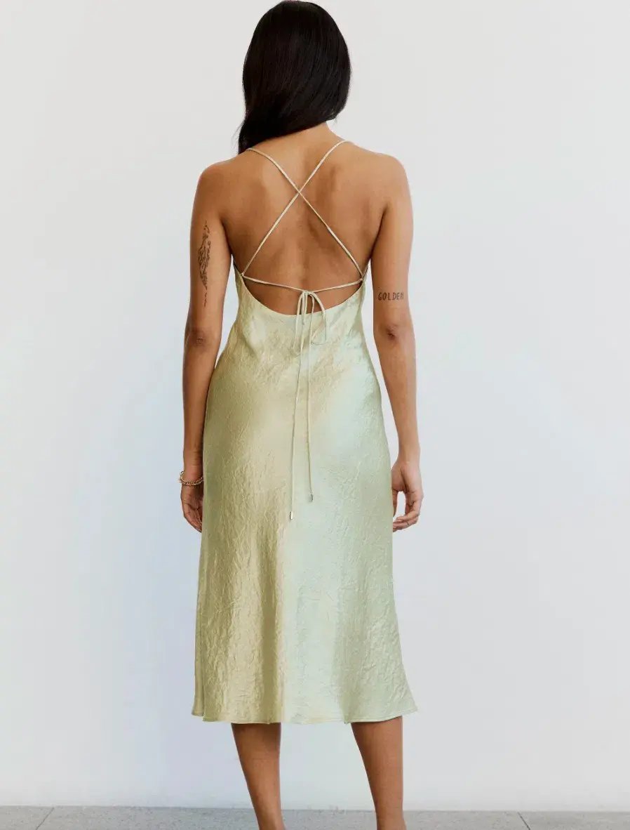 Crush Bias Cowl Slip Champagne Midi Size AU 8 photo 2