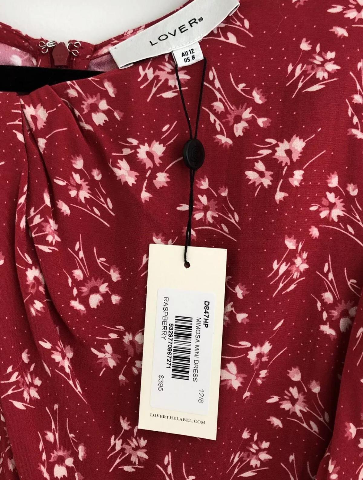 Lover the Label Mimosa Mini Dress Red Size 12 photo 8