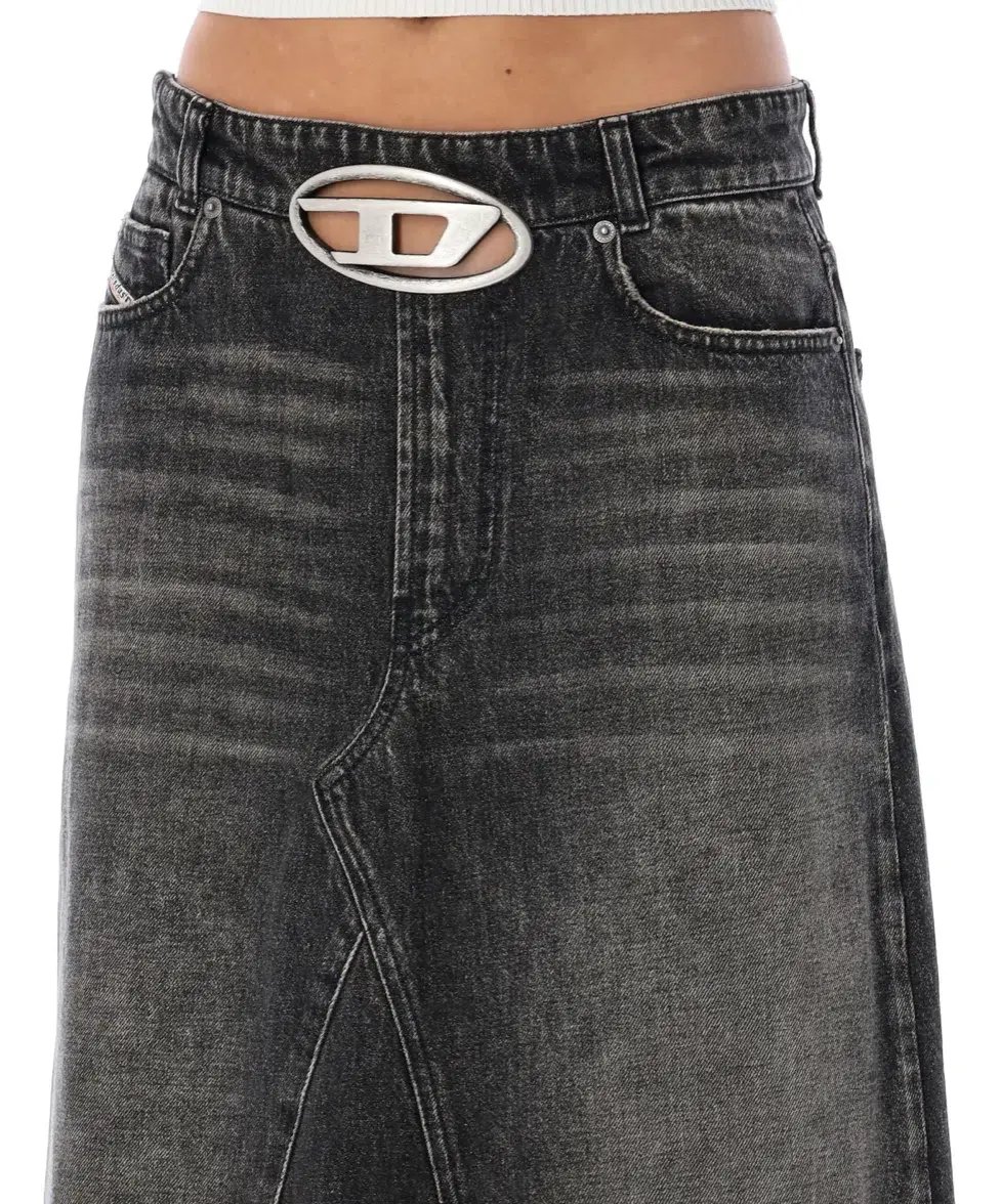 Diesel De-Pago-S3 Denim Maxi Skirt 2 Black Size 10 photo 4