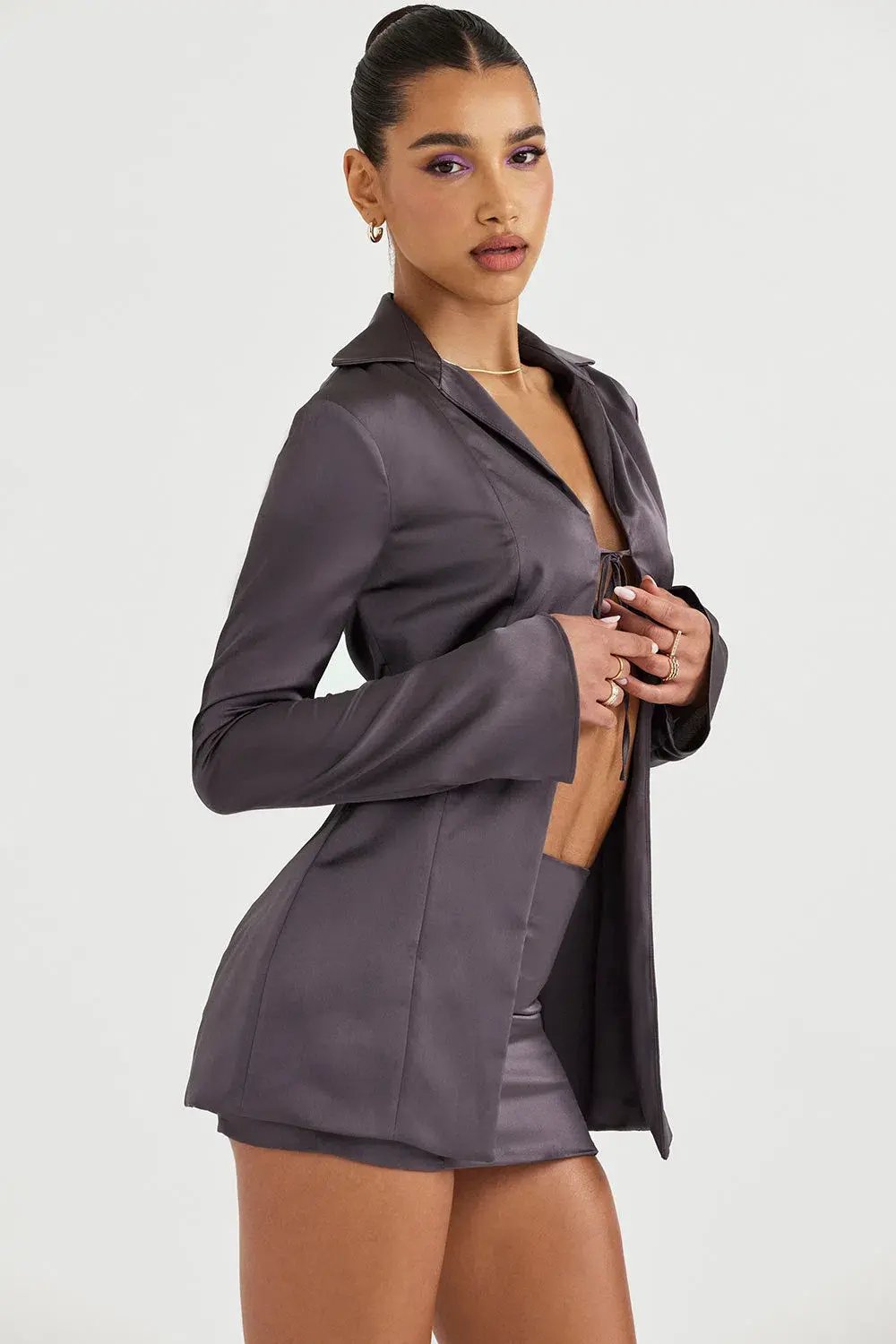 House Of CB Ailsa Blazer and Catalina Mini Skirt Set Grey Size M/AU 10 photo 3