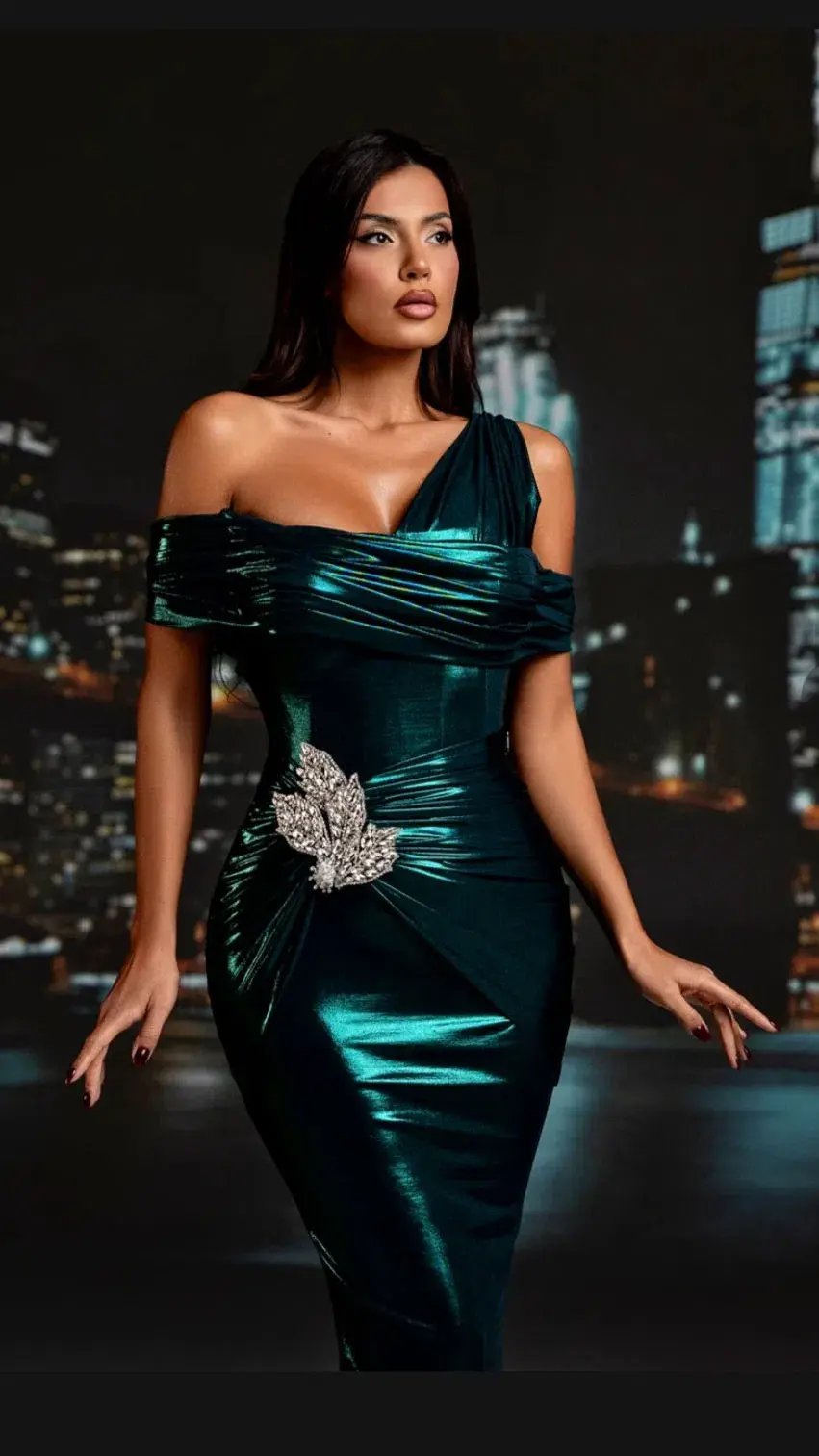 Diba Celina Delora Long Dress Green Size 8 photo 2