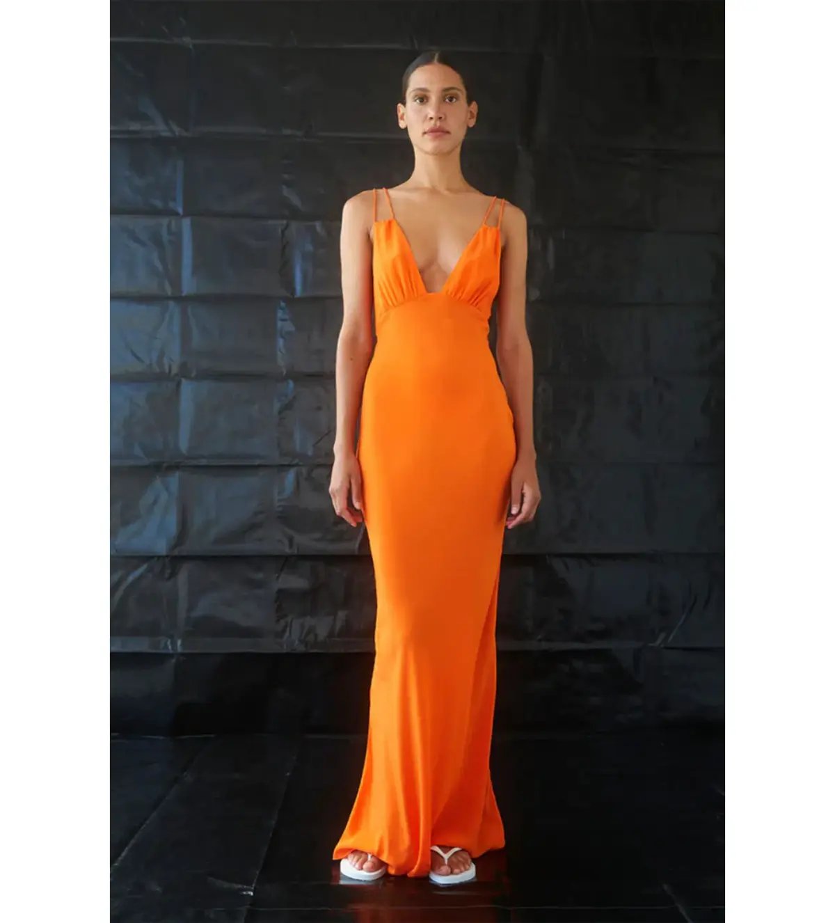 Paris Georgia Bernie Slip Dress Vivid Orange  Size S/Au 8 photo 2