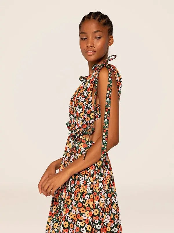 Agua Bendita Guaguanco La Fania Noche Dress  Floral Size 6 photo 4