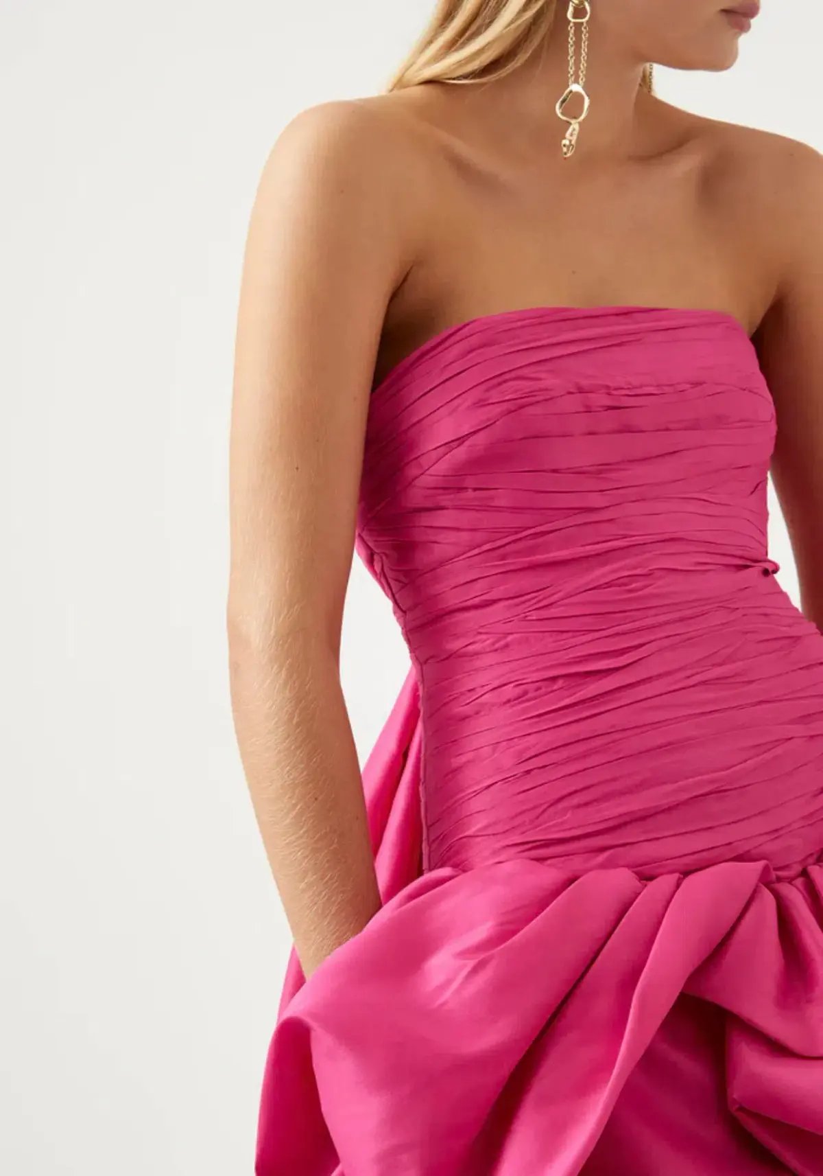 Aje Piacere Strapless Bow Detailed Satin Mini Dress Pink Size AU 8 photo 4