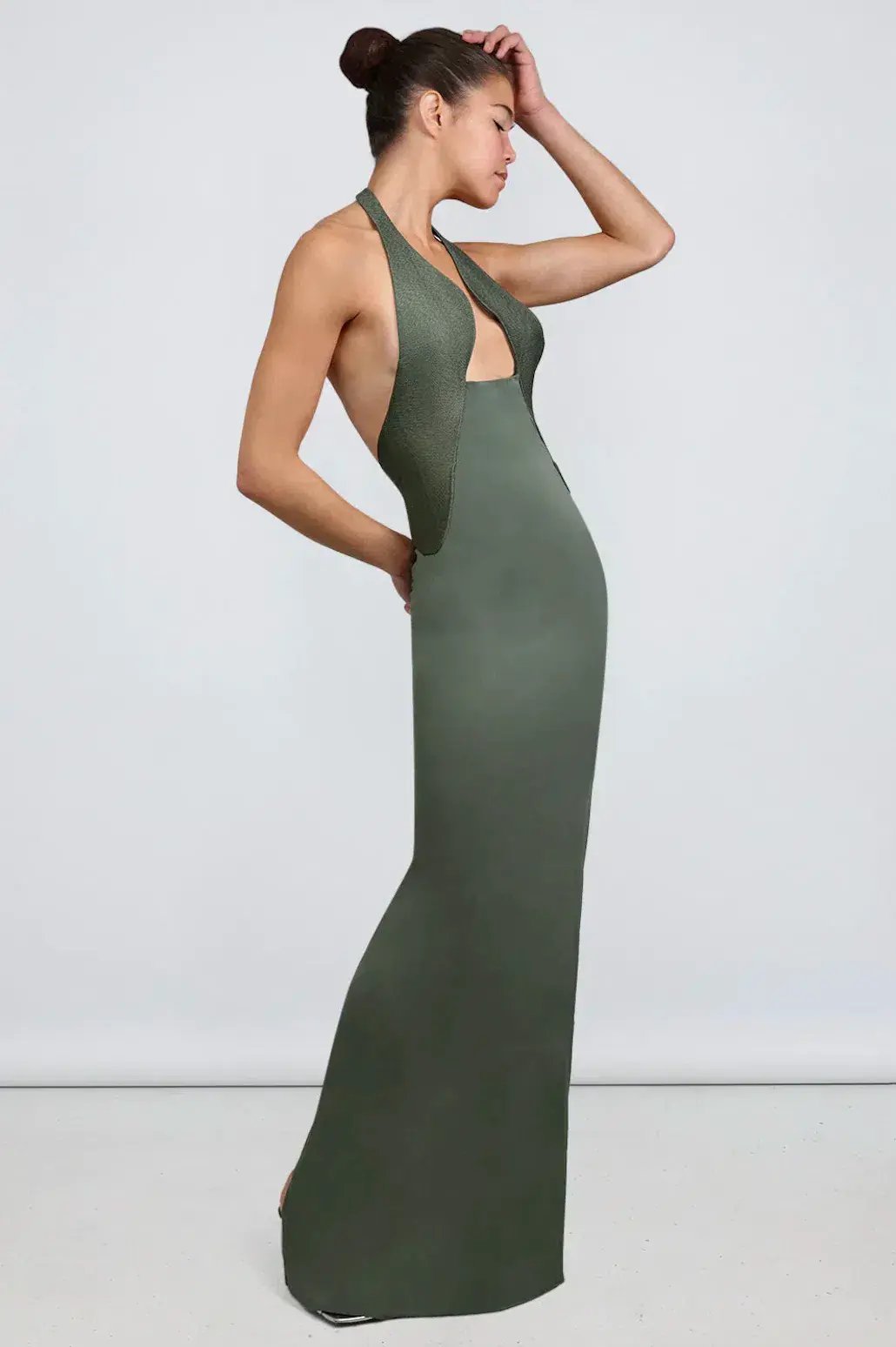 Christopher Esber Tailored Slope Halter Dress Green Size AU 8 photo 5