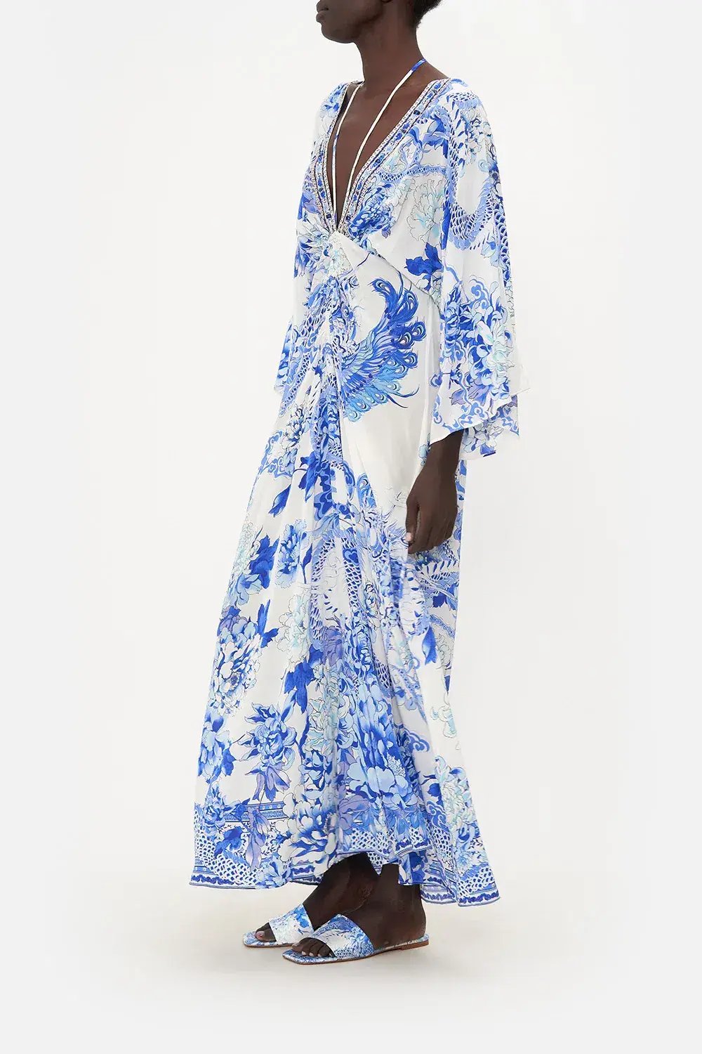 Camilla Drawcord Detail Dress Heart Of A Dragon White Print Size S / AU 10 photo 3