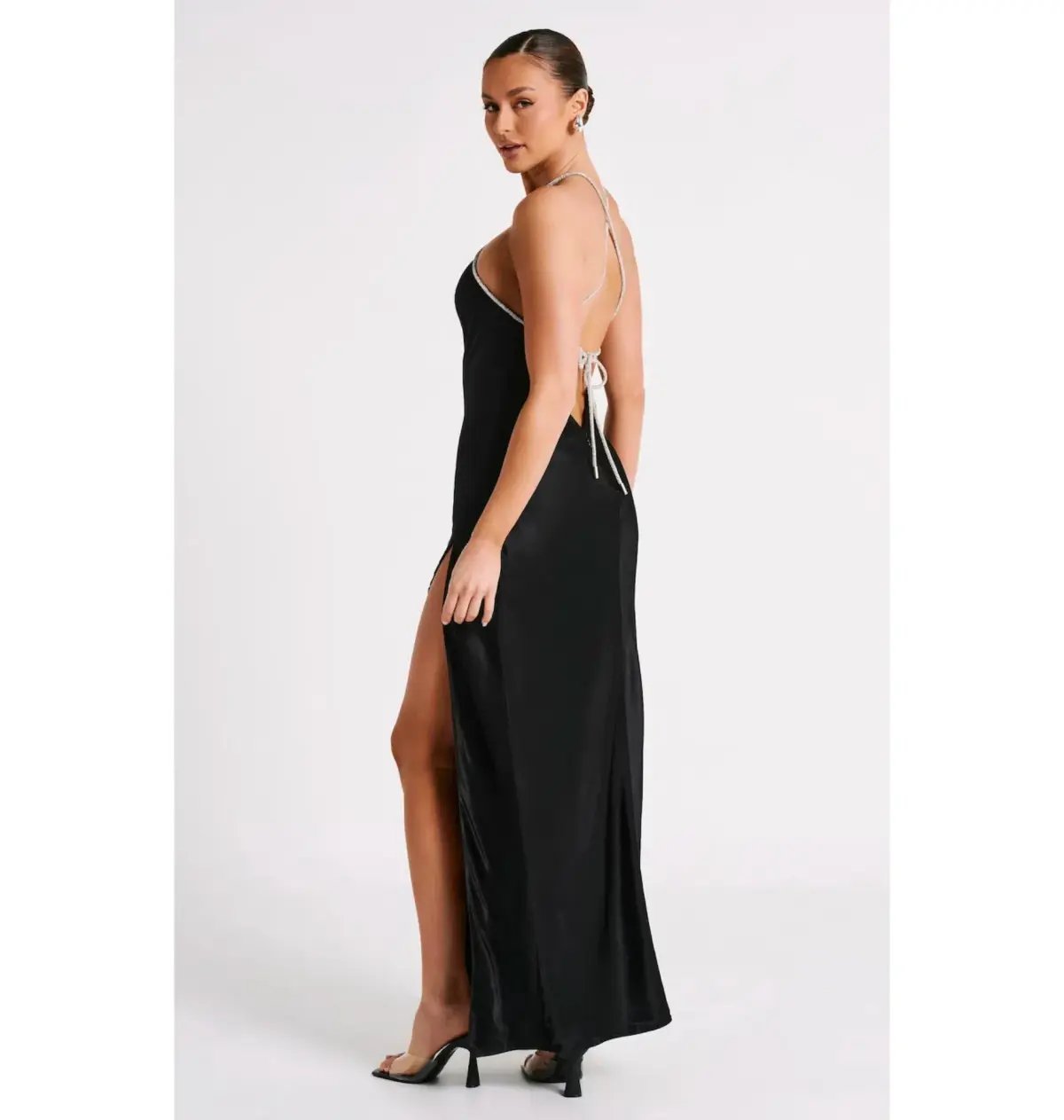 Meshki Louise Diamante Rope Maxi Dress Black Size Medium / AU 10 photo 3