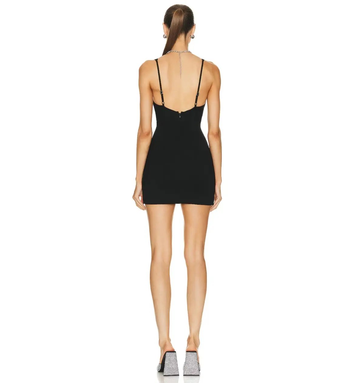 Area NYC Embellished Cutout Mini Dress Black Size AU 8 photo 3