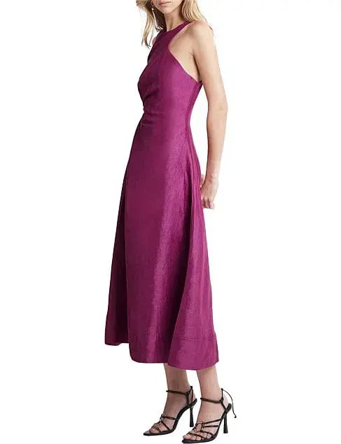 Aje Chateau Cut Out Midi Dress Fuchsia Size 8 photo 3