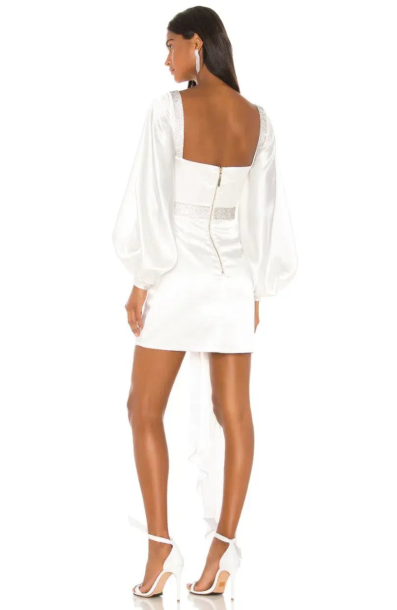 Bronx and Banco Lana Bridal Mini Dress in White Size M / AU 10 photo 3