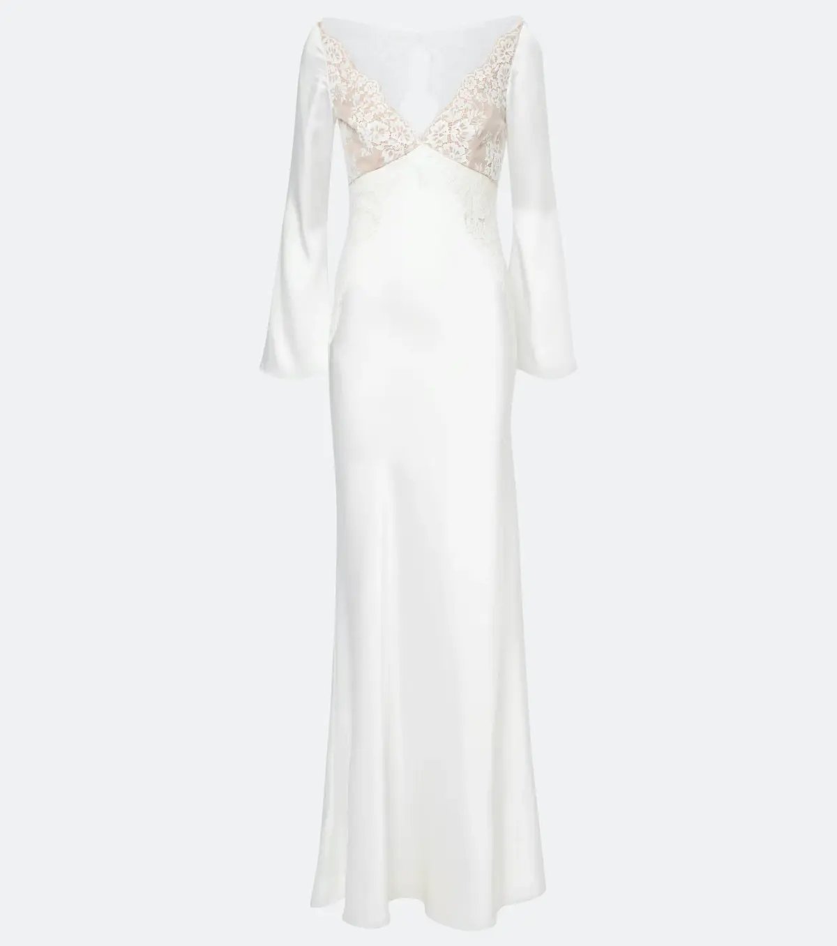 Self-Portrait x Christopher Kane Lace Trimmed Satin Gown White Size 10 photo 6
