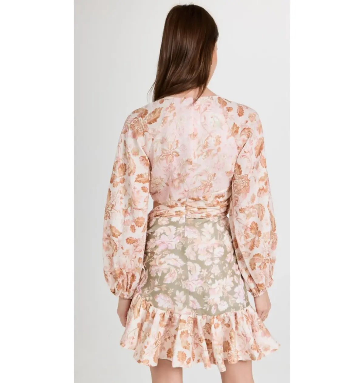 Zimmermann Lyre Wrap Billow Mini Dress Floral Size 0P / AU 6 photo 3