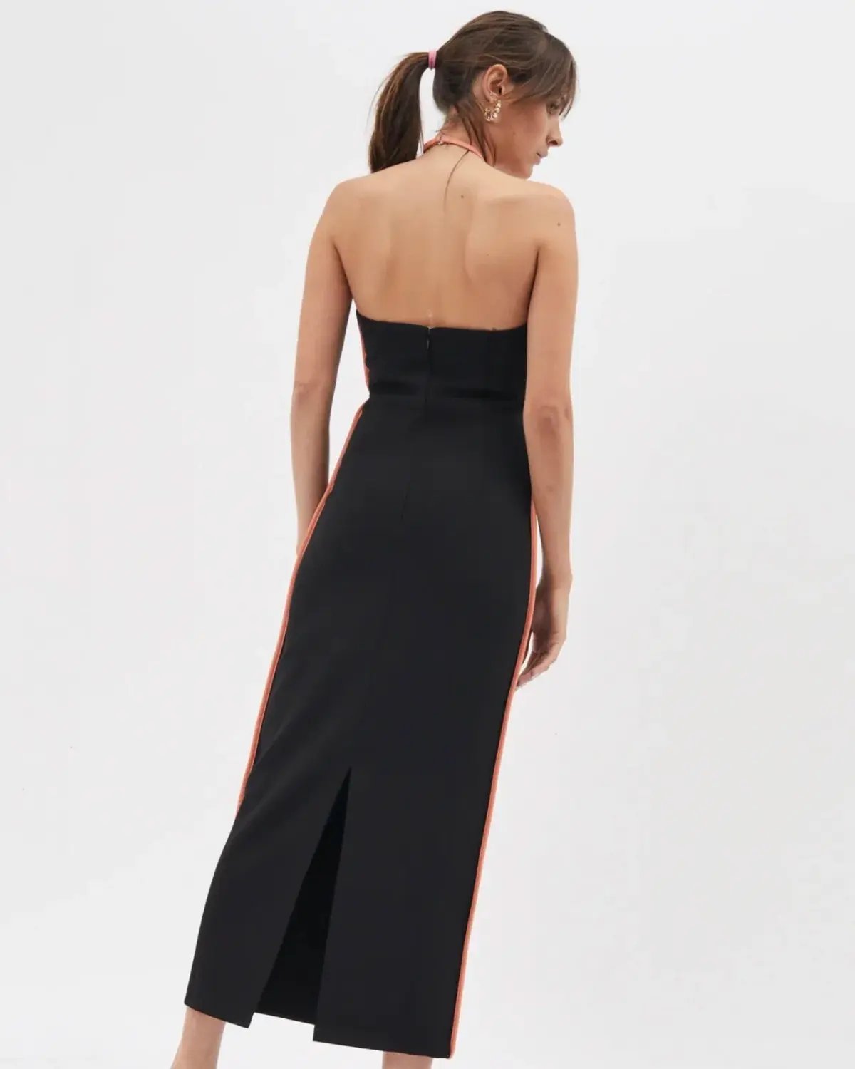 Paris Georgia Nassia Midi Dress Black/Orange Size XS/Au 8 photo 2
