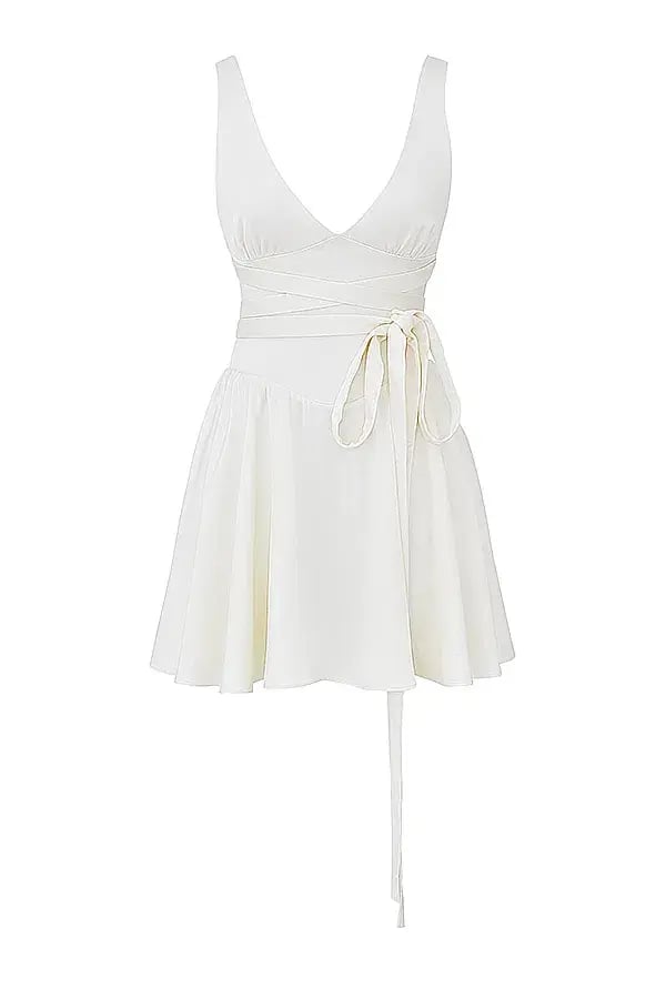House Of CB Shiema Floaty Mini Dress Ivory Size M / AU 10 photo 8