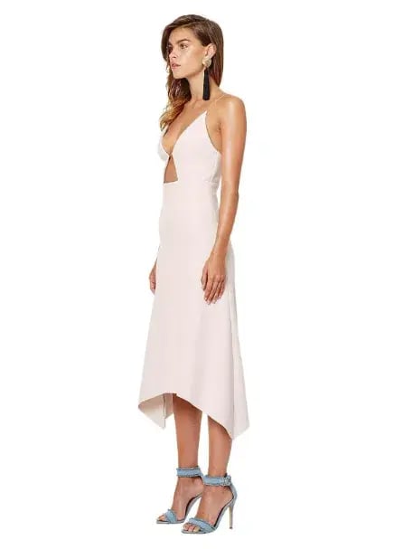 Bec & Bridge Lady Allure Cut Out Midi Dress in Bone Size 8 photo 2