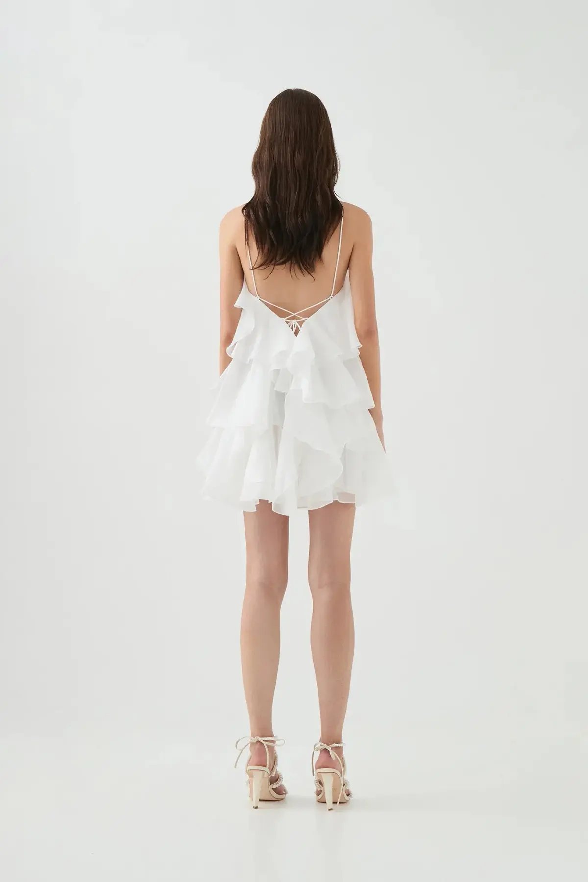 Aje Pandorea Layered Mini Dress in Ivory Size AU8 photo 3