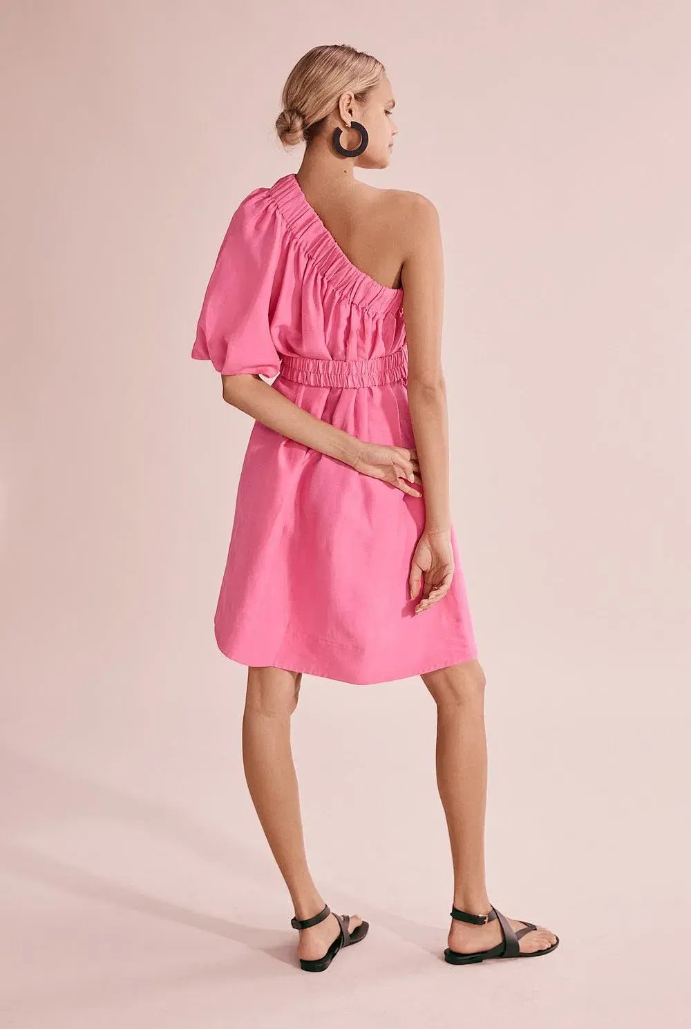 Country Road One Shoulder Bubble Dress Pink Size 4 photo 2