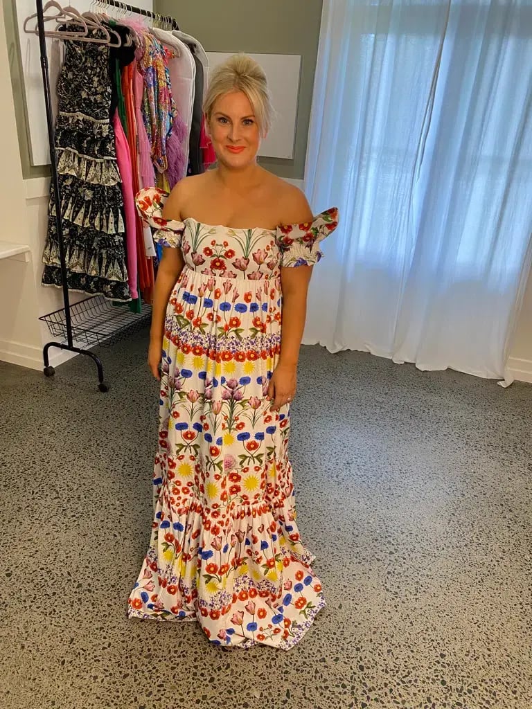 Borgo De Nor Antigone Dream On Cotton Maxi Dress Print Size 14 photo 4