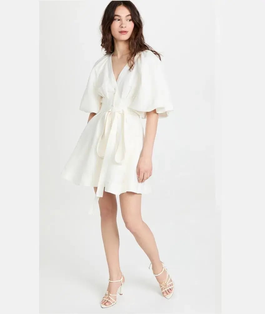 Aje Evermore Belted Mini Dress in Ivory Size 6 photo 2