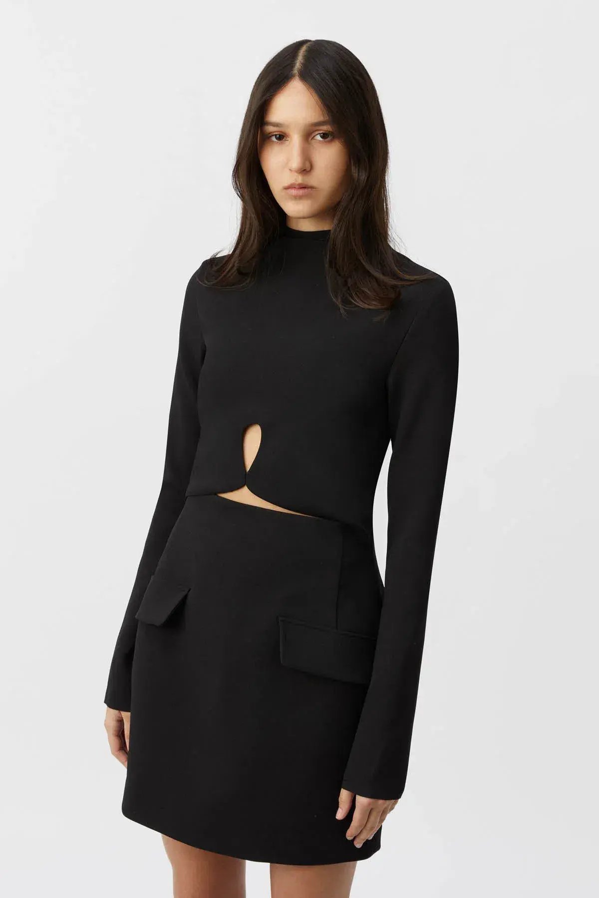 Camilla and Marc Ilona Long Sleeve Mini Dress Black Size 12 photo 2
