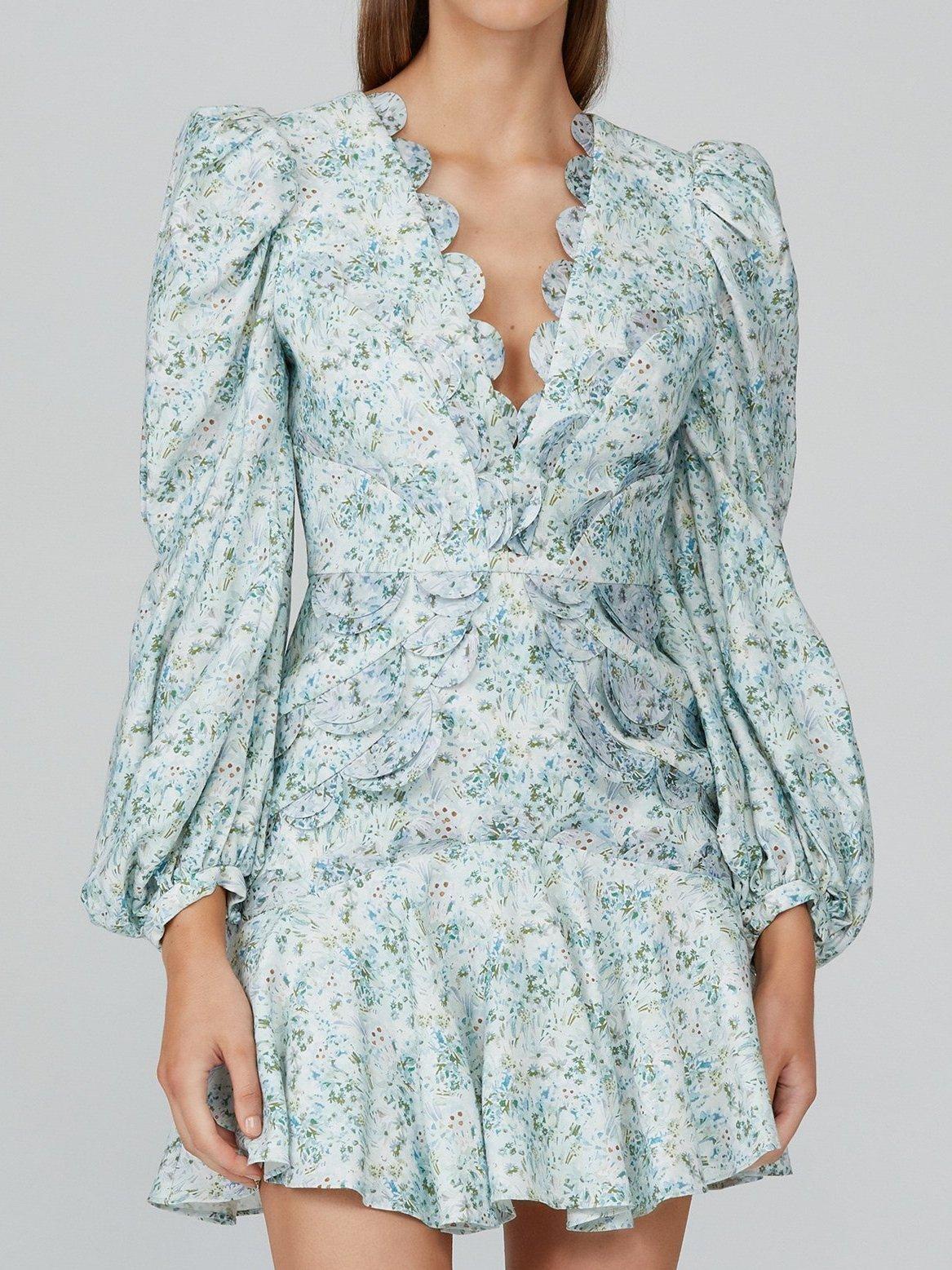 Acler Dixon Mini Dress Blue Floral Size 8 photo 2