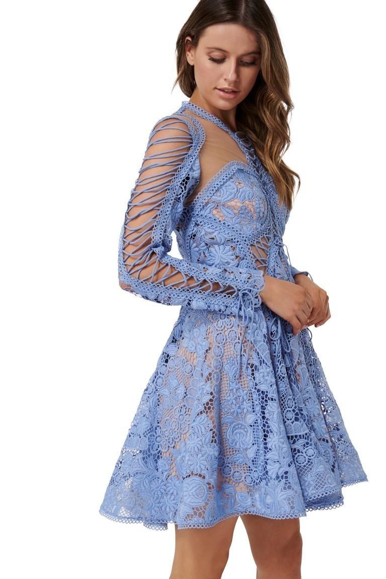 Thurley Bluebell Lace Dress Blue Size 10 photo 2
