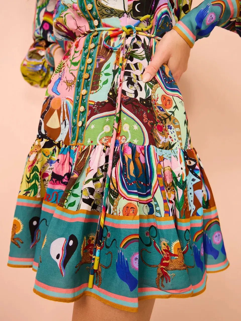 Alemais Evergreen Mini Dress Multi Size AU 10 photo 13