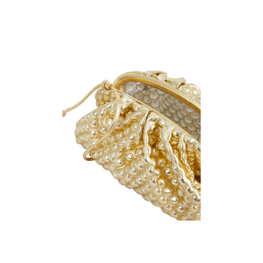 Bottega Veneta Mini Leather Clutch (gold) photo 3