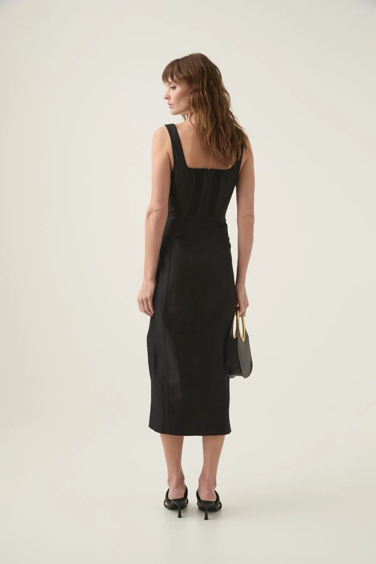 Aje Flourish Midi Dress Black Size 10 photo 2