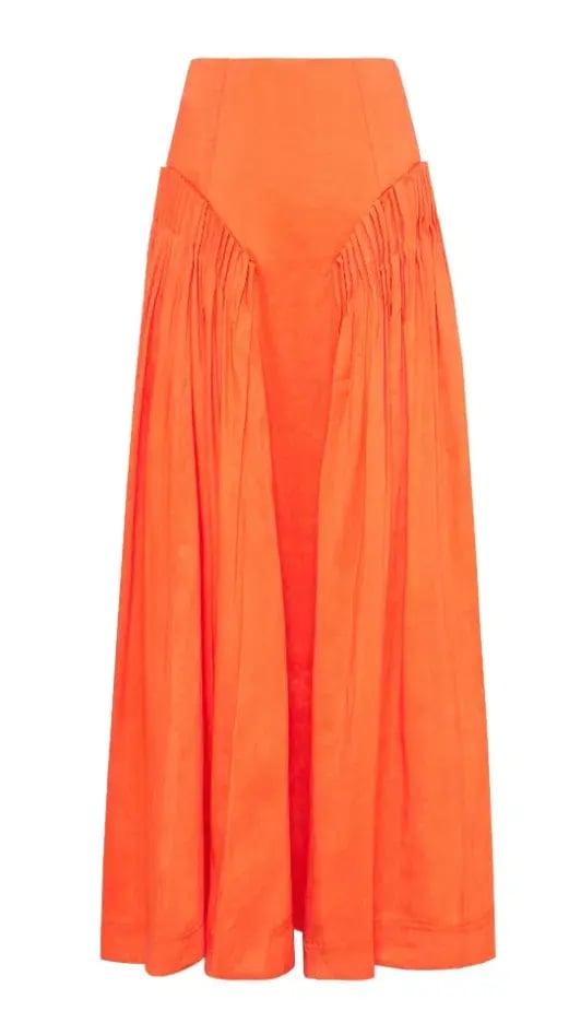 Aje Imagination Frill Sleeve Top Orange Size 14 & Yves Midi Skirt Size 12 photo 7