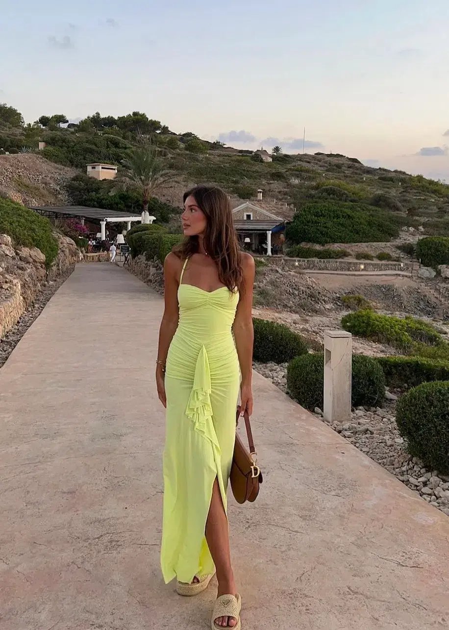 Natalie Rolt Shontae Gown in Citron Size 8 photo 2