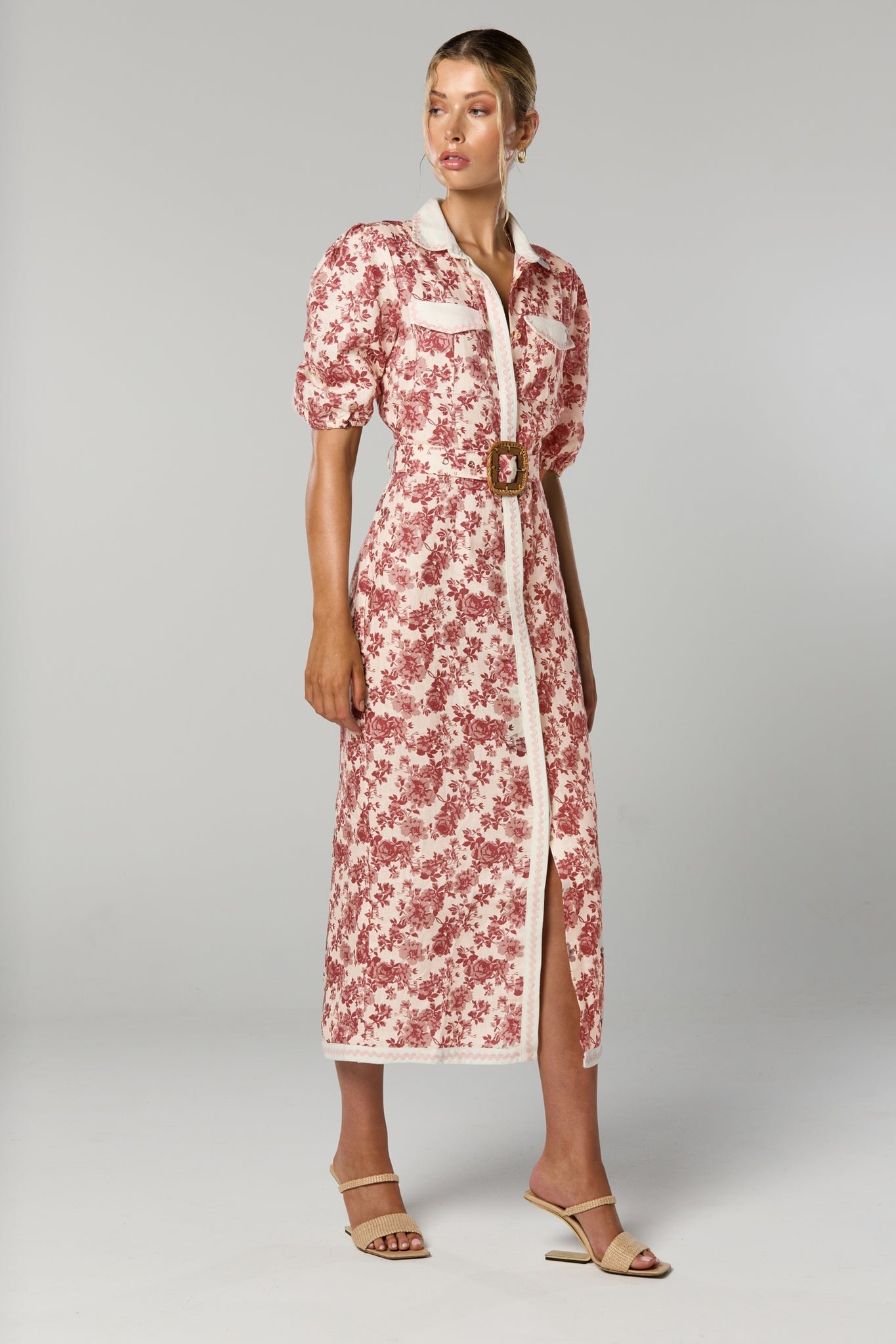 WINONA CHERRI BELTED MIDI DRESS - PRINT photo 2