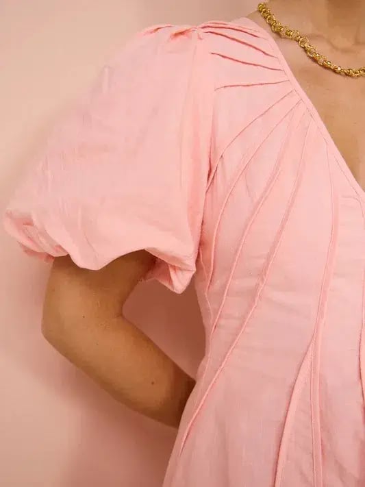 By Nicola Sea Loving Short Sleeve Mini Dress Rockmelon Pink Size 6 photo 5