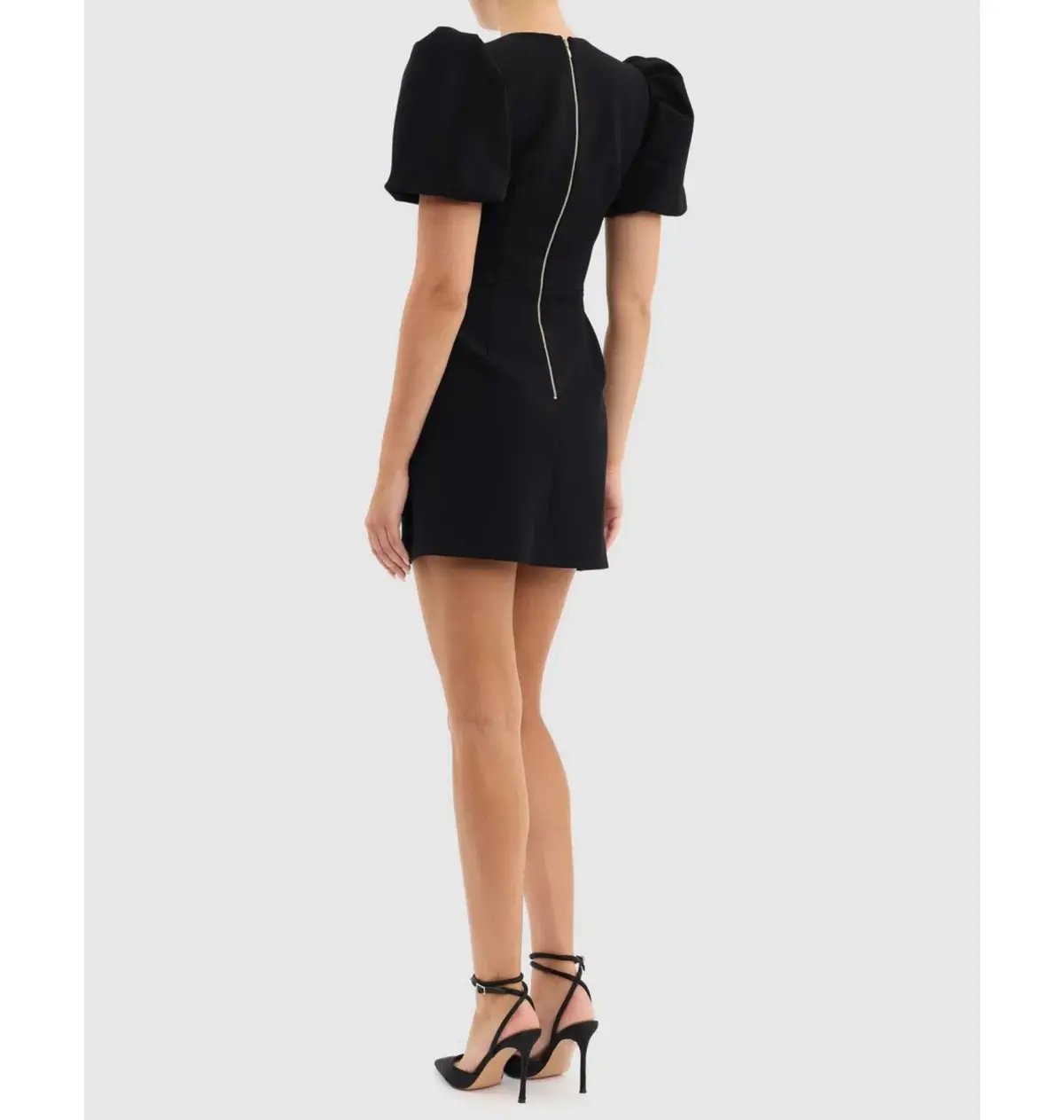 Rebecca Vallance Sirene Puff Sleeve Mini Dress Black Size AU 6 photo 4