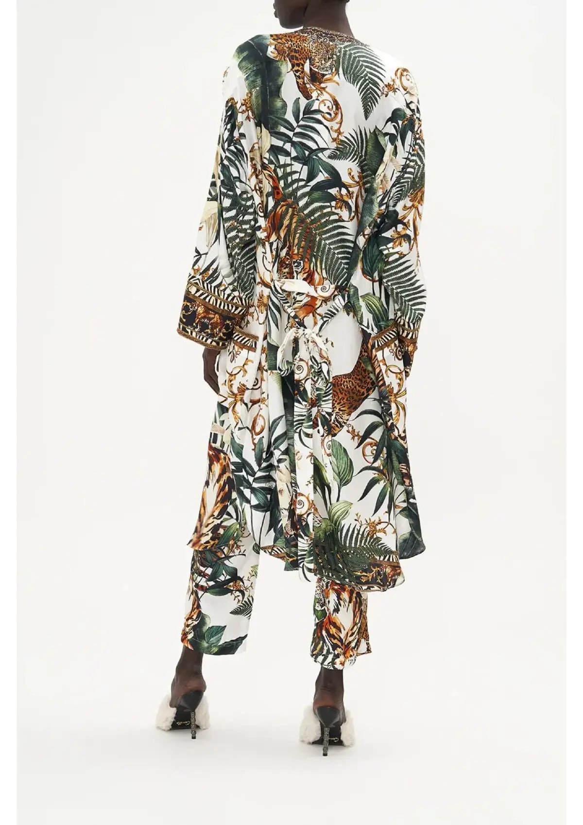 Camilla Tiger Trap Robe Midi Layer With Patch Pocket Print Size 12/M photo 3