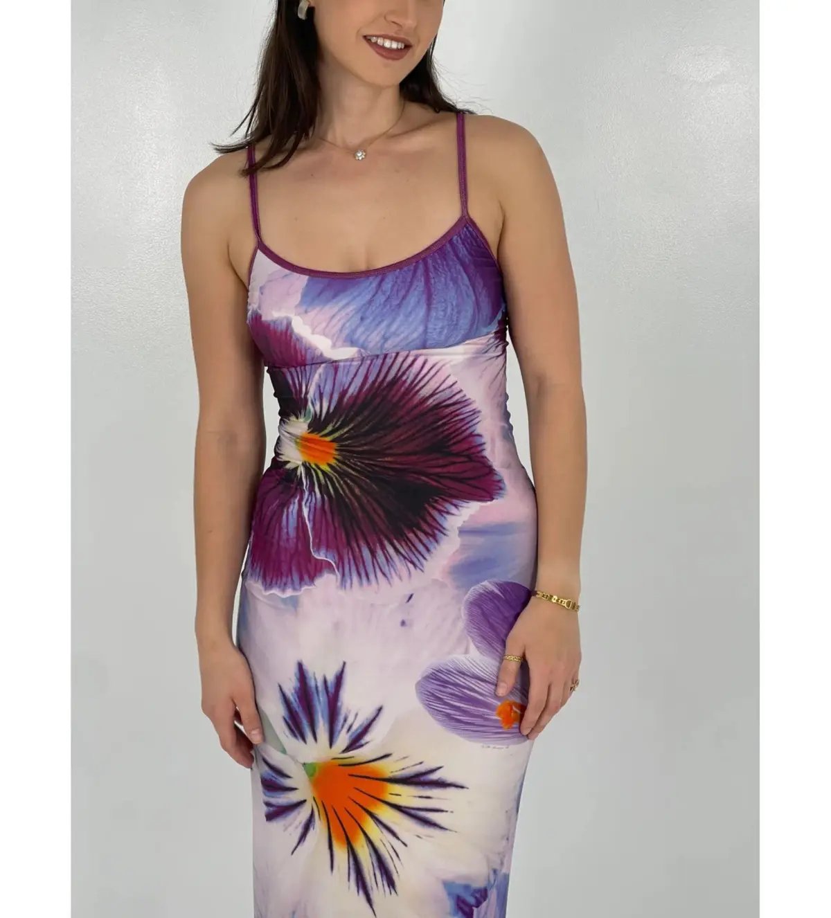 With Harper Lu Slip Maxi Dress Indigo Blossom Size S/AU 8 photo 4