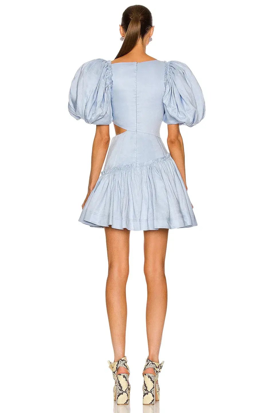 Aje Chateau Cut Out Mini Dress in Sky Blue Size 8 photo 7
